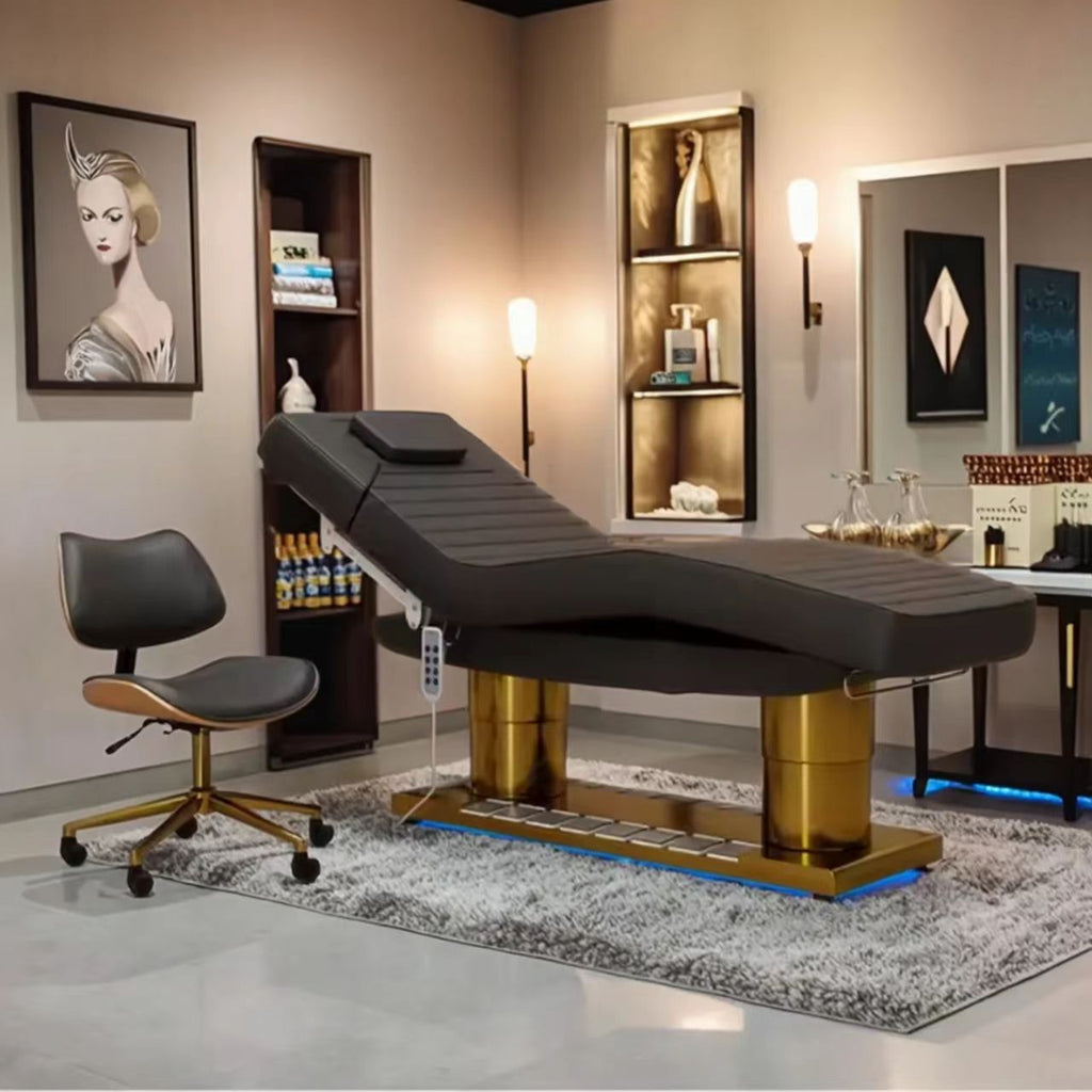 Height-Adjustable Electric Beauty Bed for Lash & Waxing Treatments