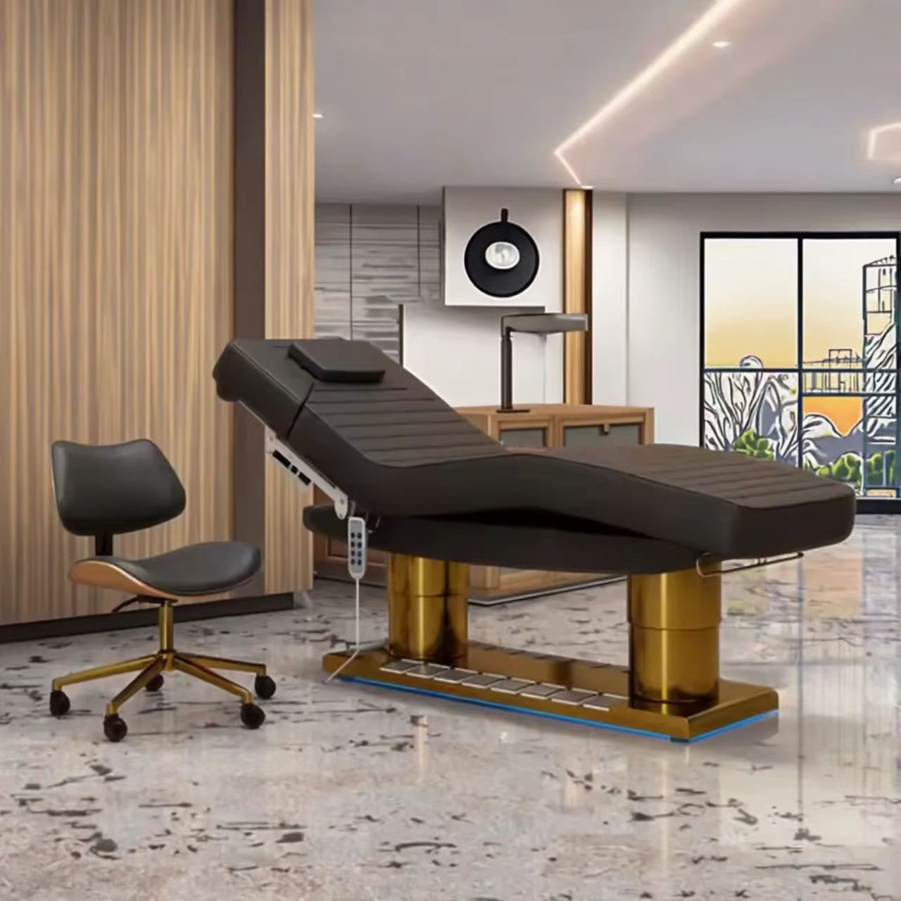 Height-Adjustable Electric Beauty Bed for Lash & Waxing Treatments