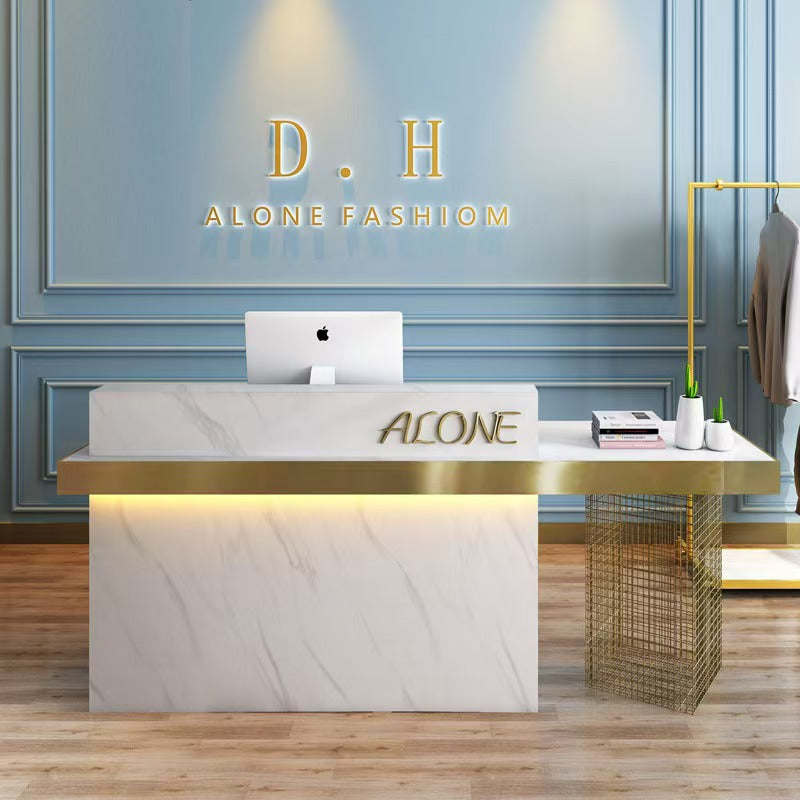 Custom Rectangular Salon & Spa Reception Desk C