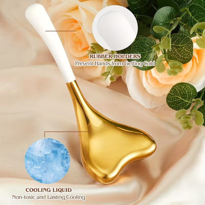 2pcs Reusable Facial & Eye Stainless Steel Facial Ice Contour Massager