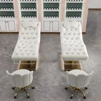 Height Adjustable Tufted Electric Beauty Bed for Lash & Waxing Treatments