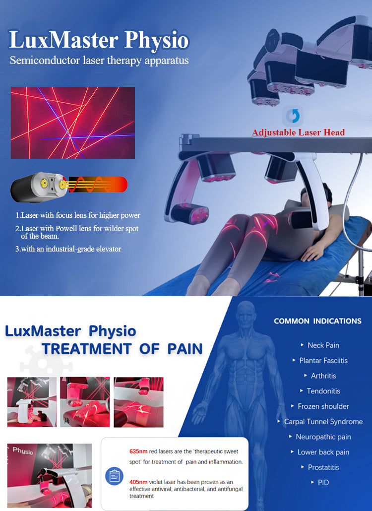 Professional LuxMaster Physio Semiconductor Laser Therapy Machine for Pain Relief & Rehabilitation