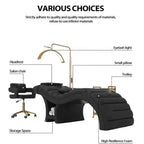 Curved Beauty Bed Combo with Towel Storage & Stool