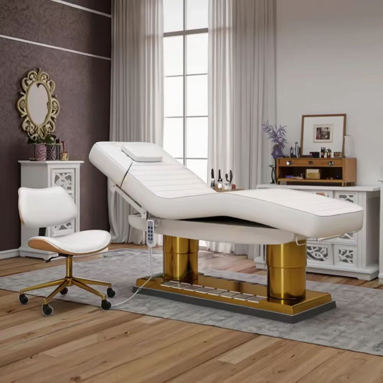 Height-Adjustable Electric Beauty Bed for Lash & Waxing Treatments