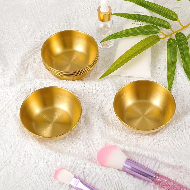 6/12/16pcs Gold Stainless Steel Estheticians Facial Mask & Mixing Bowls