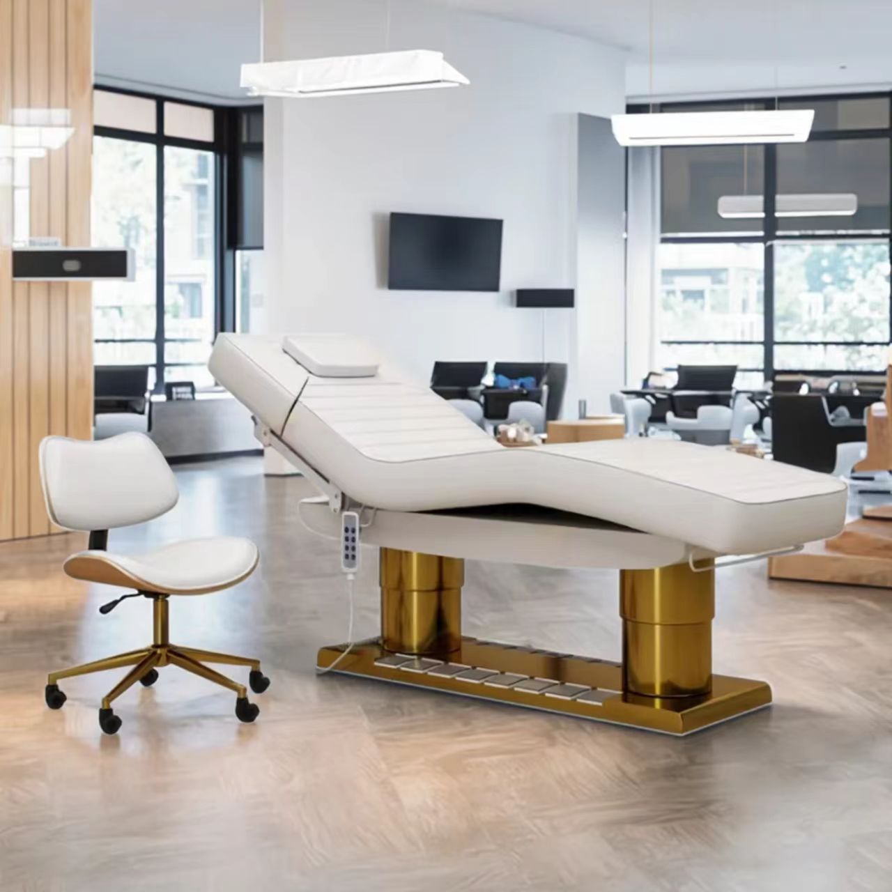Height-Adjustable Electric Beauty Bed for Lash & Waxing Treatments
