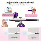 Professional Wireless Airbrush Nail Art System with Built-In Compressor - Rechargeable