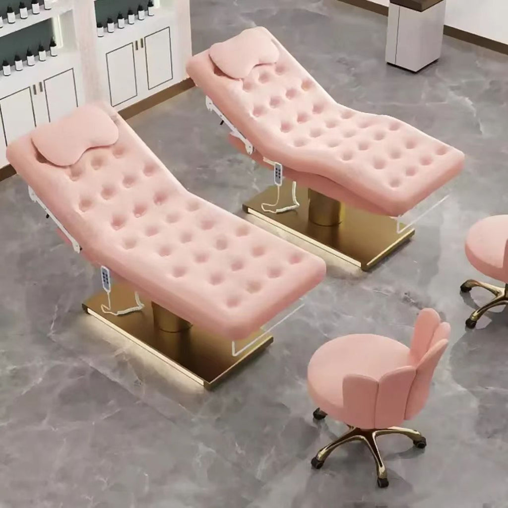 Height Adjustable Tufted Electric Beauty Bed for Lash & Waxing Treatments