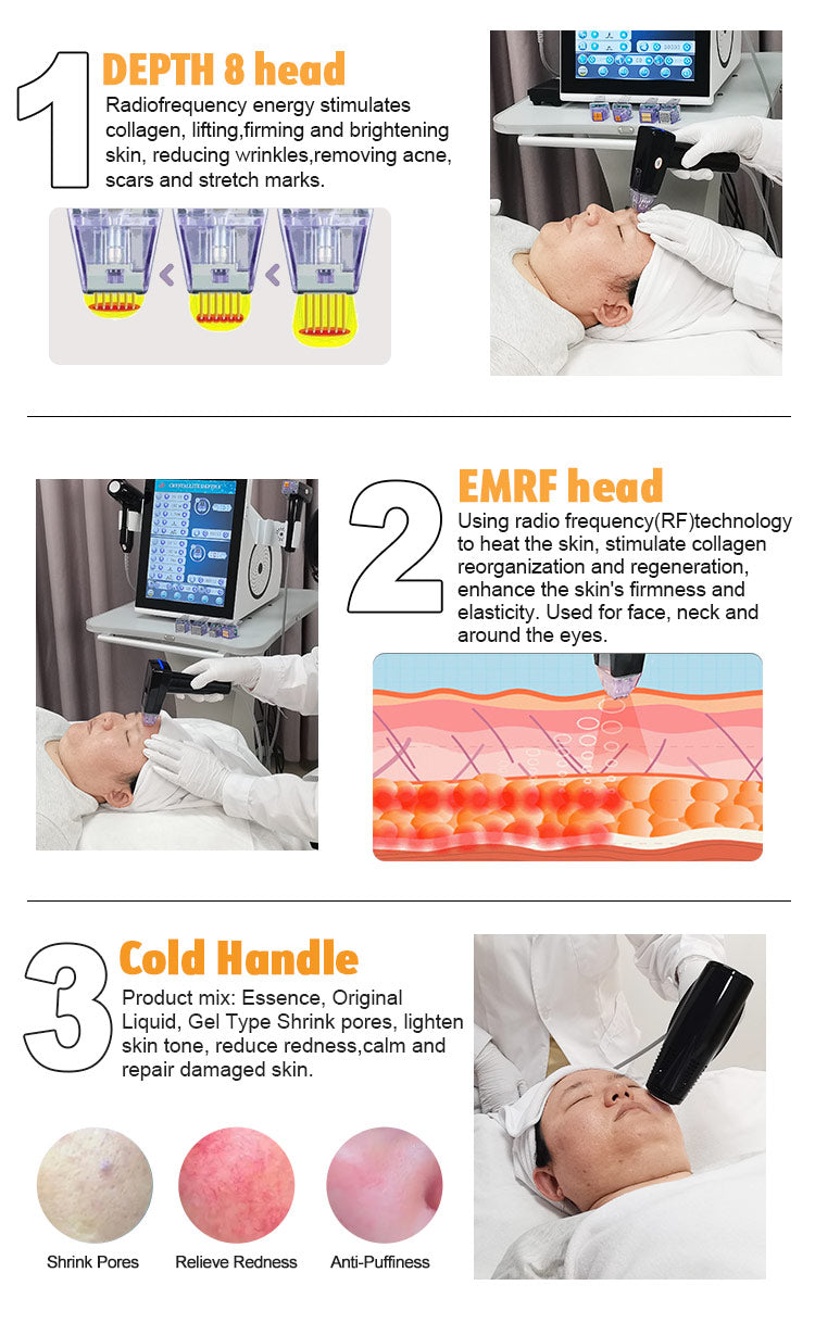 Professional 3-in-1 Fractional RF Microneedling Machine for Skin Rejuvenation & Scar Treatment