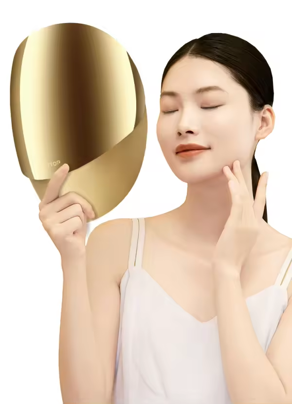 Gold LED Light Therapy Facial Mask - Bluetooth Skin Rejuvenation Treatment Device | Luxe Salon Equipment