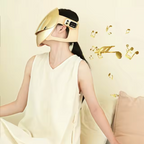Gold LED Light Therapy Facial Mask with Bluetooth Connectivity