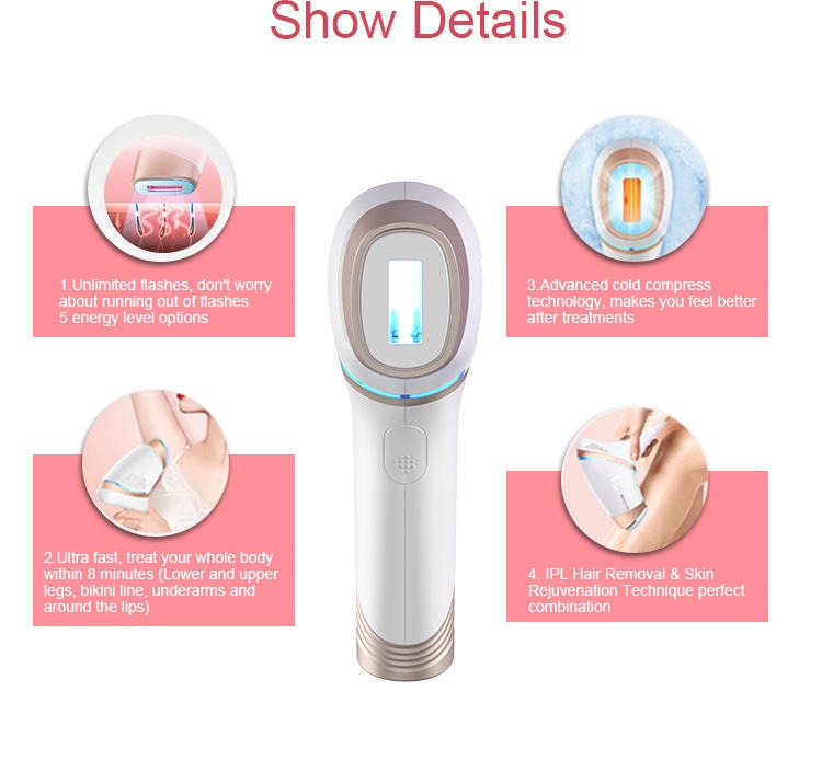 Handheld Ice Cooling ILP Hair Removal Laser