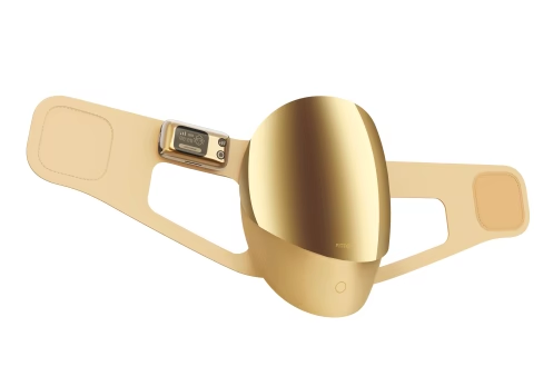 Gold LED Light Therapy Facial Mask with Bluetooth Connectivity